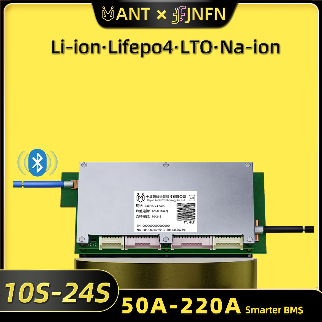 Smart Bms 24S 200A Bluetooth Lifepo4 - لوحة حماية بطارية الليثيوم الذكية Ant