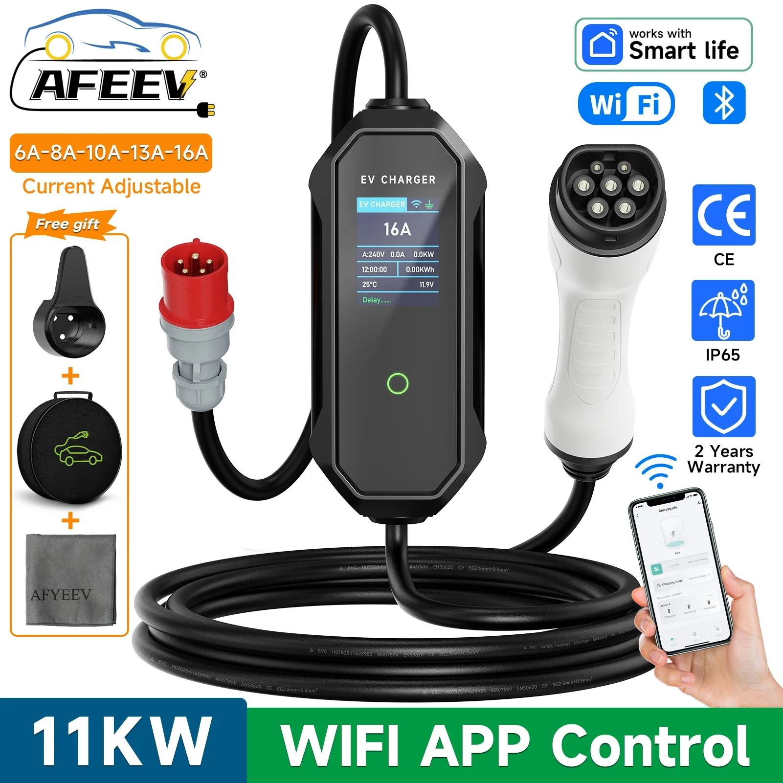Type 2 Portable Ev Charger 11Kw Cee - AFEEV نوع 2 شاحن سيارات كهربائية