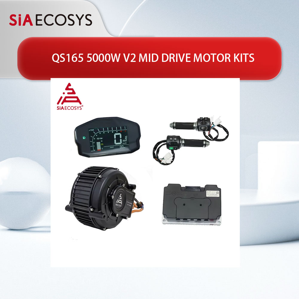 مجموعة محرك QSMOTOR QS165 V2 ب - مراجعة Mid Drive Motor Kit 72V 5000W وسعره