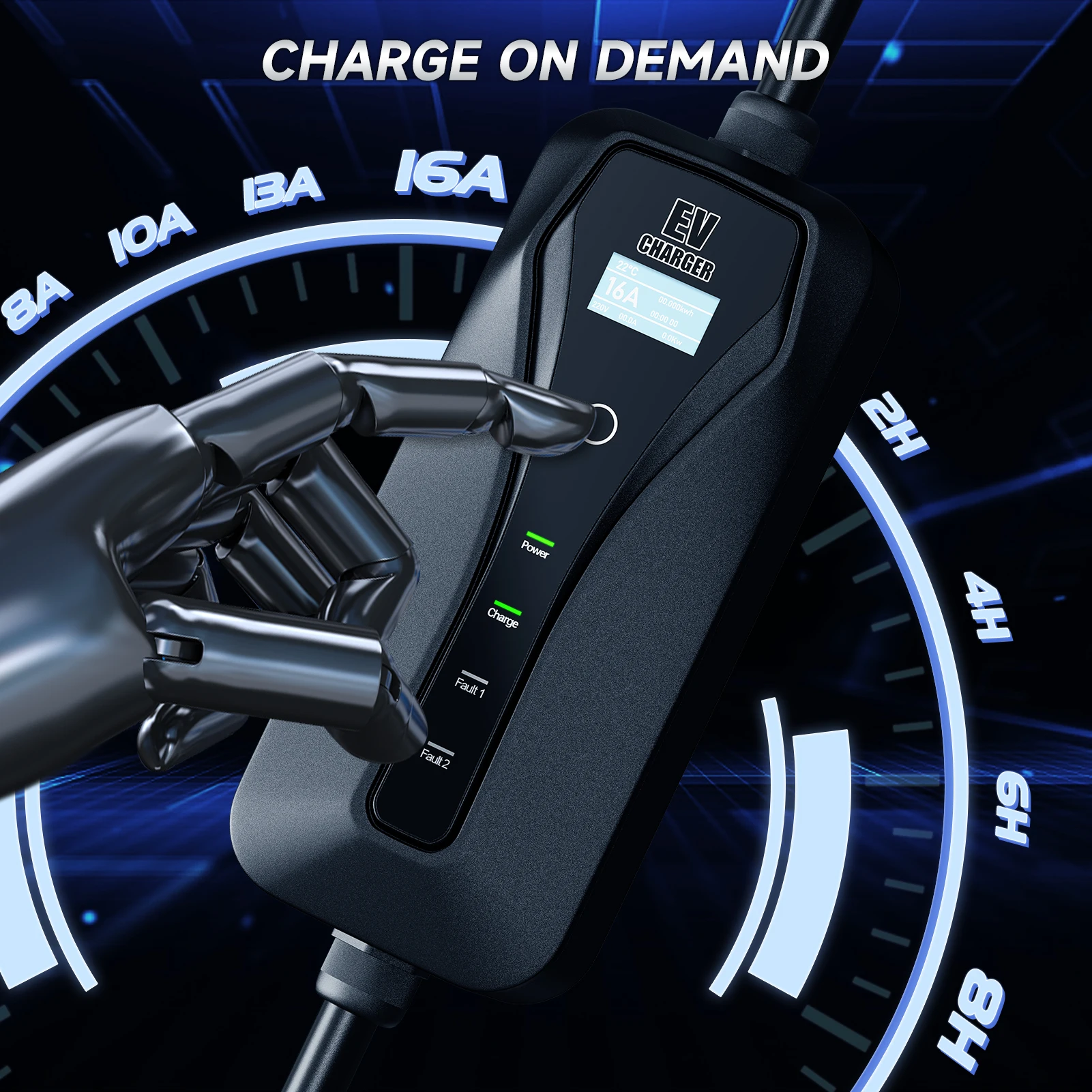 11KW 16A شاحن سيارات كهربائية  - مراجعة Type 2 Portable Ev Charger 11Kw Cee وسعره