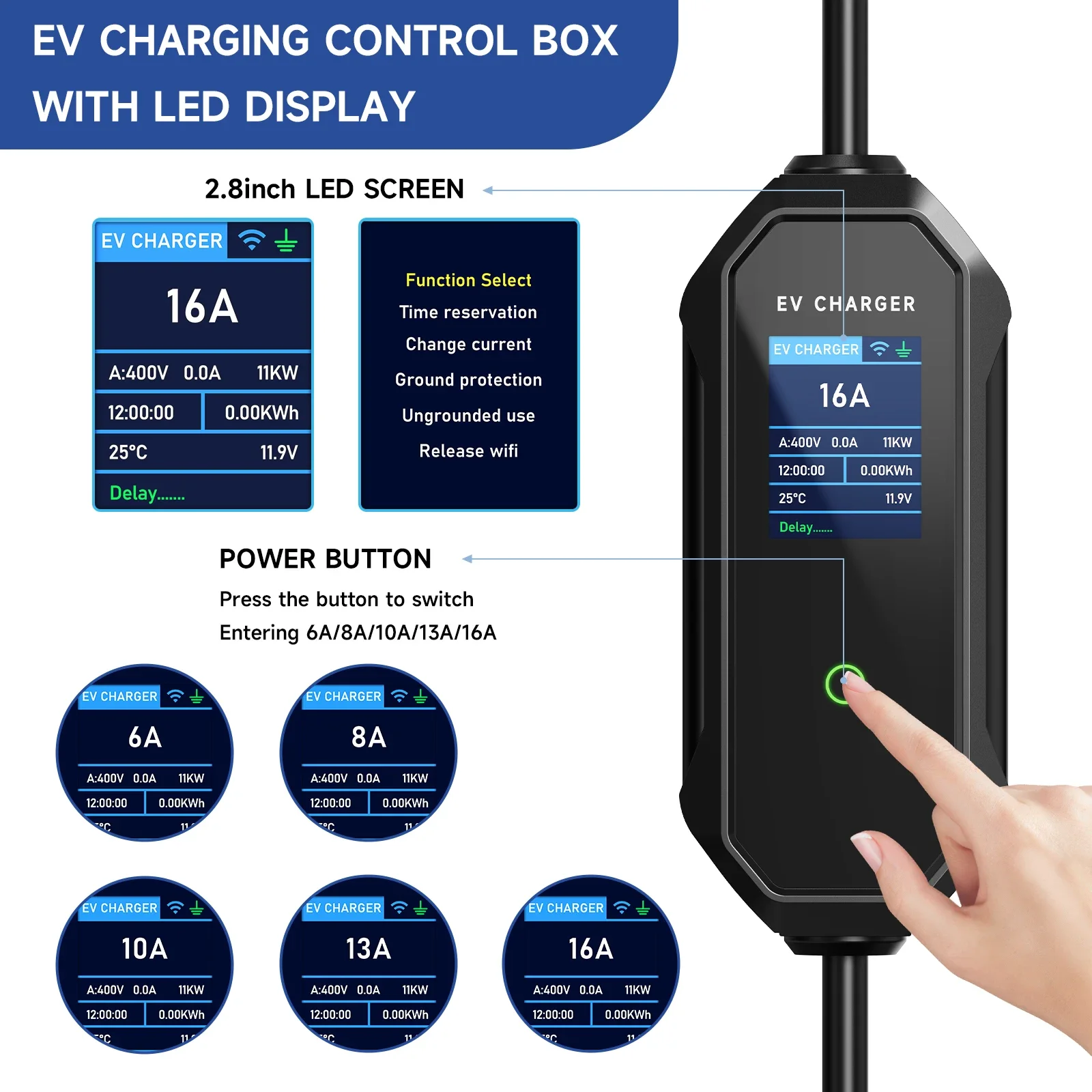 AFEEV نوع 2 شاحن سيارات كهربائ - مراجعة Type 2 Portable Ev Charger 11Kw Cee وسعره